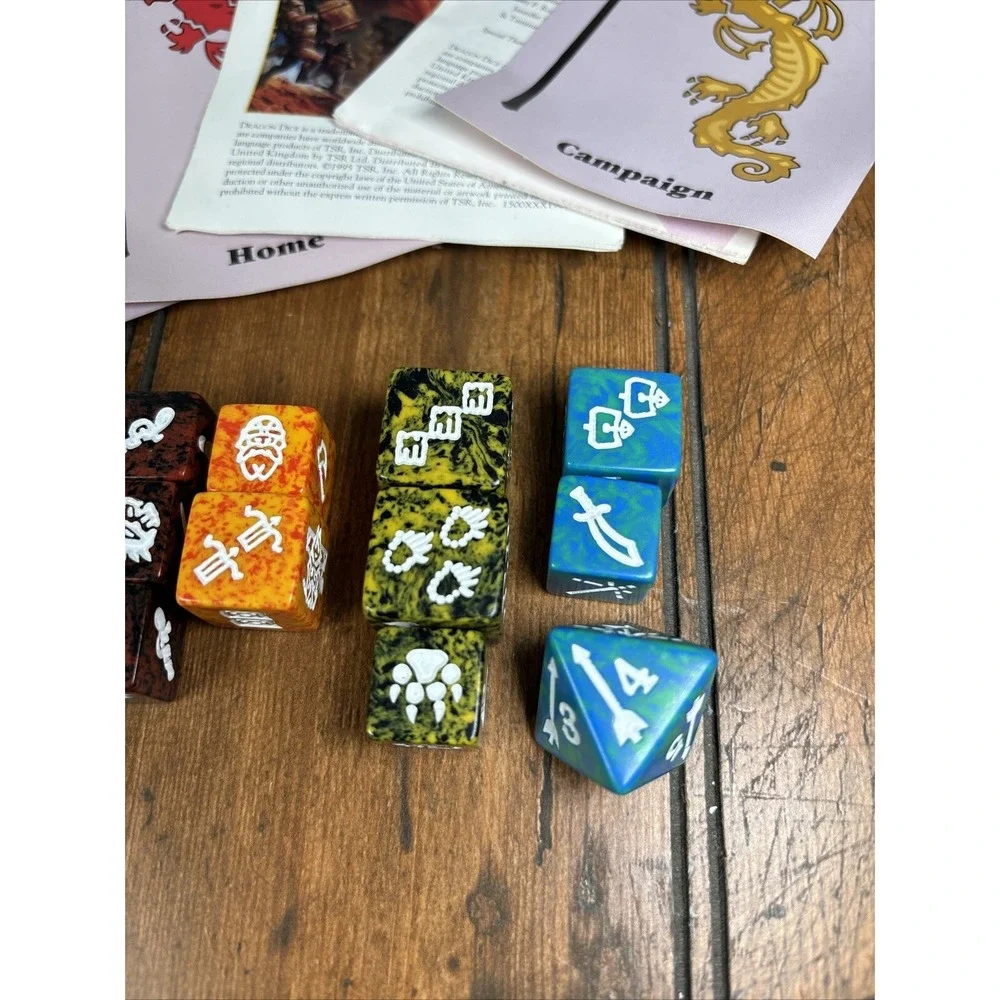 TSR 1995 Dragon Dice Role Playing Game Bag 14 Dice D&D Dungeons Dragons‎ Bag